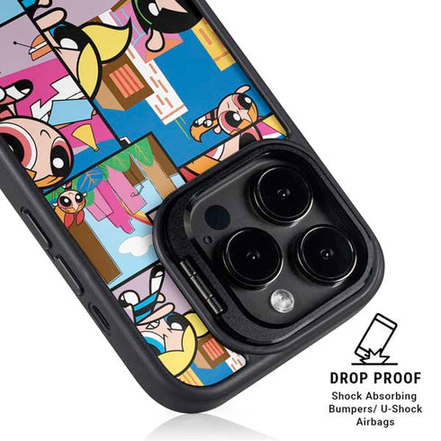 Cartoon Network Powerpuff Girls Patches iPhone 15 Pro Kickstand Case